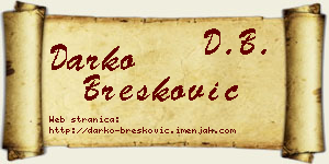 Darko Brešković vizit kartica